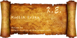 Kudlik Erika névjegykártya